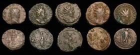 Roman (18) Antoninianus (13) Gallienus (245-255AD) Rome. Obv: Bust Right, Radiate and cuirassed, Reverse: Jupiter standing left with thunderbolt held ...