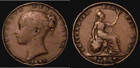 Farthing 1843 I for 1 in date Peck 1564 VG/Near Fine the variety clear, an extremely rare variety, our archive database stretching back to 2003 shows ...