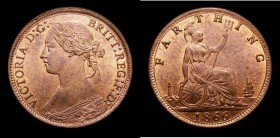 Farthing 1866 Wide 66 in date, Freeman 514 dies 3+B variant, LCGS variety 02 a choice, sharp and original example with around 20% lustre, in an LCGS h...