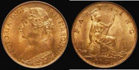 Farthing 1873 as Freeman 524 dies 3+B, Low 3 (touches linear circle) LCGS variety 02, Choice UNC with around 80% lustre, in an LCGS holder and graded ...