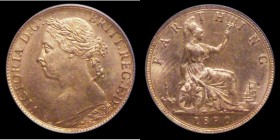 Farthing 1890 Freeman 562 dies 7+F UNC with practically full lustre, in an LCGS holder and graded LCGS 85, the third finest of 32 examples thus far re...