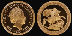 Five Pounds 2017 Gold Proof Reverse: St. George within the Order of the Garter, S.SE15 in an NGC holder and graded PF69 Ultra Cameo

Estimate: GBP 3...