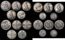 Crowns to Shillings (10) Crown 1891 ESC 301, Bull 2591 VF/GVF. Double Florins (3) 1887 Roman 1 in date ESC 394, Bull 2695 VF/GVF with some edge nicks,...