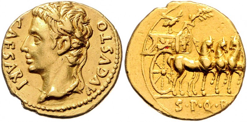 Augustus 27 v. - 14 n. Chr.
Römische Münzen, Römisches Kaiserreich. Aureus, 18 v...