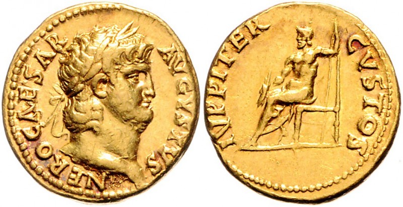 Nero 54 - 68
Römische Münzen, Römisches Kaiserreich. Aureus, 64-65 n. Chr.. Av.:...
