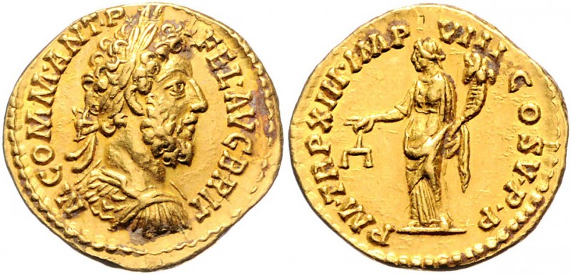 Commodus 177 / 180 - 192
Römische Münzen, Römisches Kaiserreich. Aureus, Dezembe...