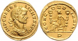Aurelianus 270 - 275
Römische Münzen, Römisches Kaiserreich. Aureus, 270 n. Chr.. Av.: IMP C D AVRE-LIANVS AVG, Büste mit Lorbeerkranz, Paludamentum u...
