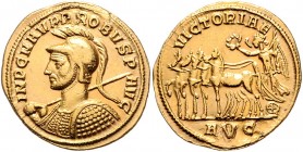 Probus 276 - 282
Römische Münzen, Römisches Kaiserreich. Aureus. Av.: IMP C M AVR PROBVS P - AVG, Büste mit Helm, Brustpanzer, Lanze über rechter Schu...