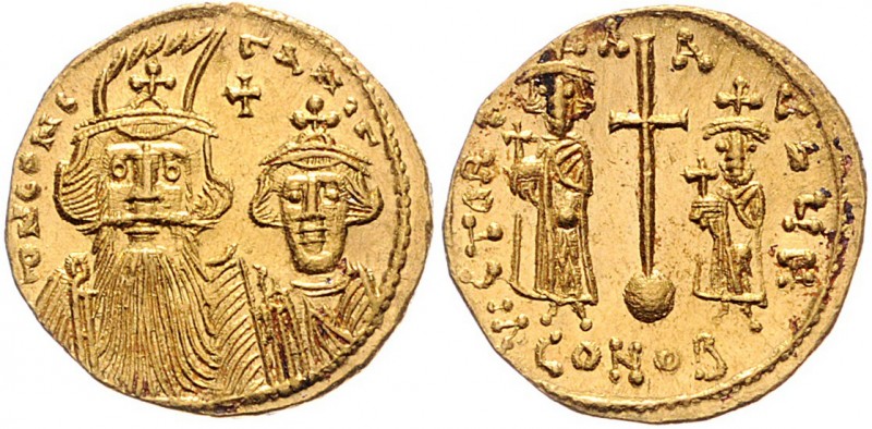 Constans II. 641 - 668
Byzantinische Münzen, Byzanz. Solidus, 659-662 n. Chr.. A...