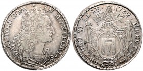 Anton III. 1693 - 1733 (der Jüngere
Münzen Altdeutschland, Montfort - Grafschaft. 1/2 Gulden zu 30 Kreuzer, 1732. Stempel von Jonas Thiébaud. Brustbil...