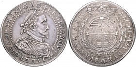 Ferdinand II. als Kaiser 1619 - 1637
2 Taler, 1632 (26). Brustbild rechts // Doppeladler.
Graz
55,78g
Herinek 309
f.vz