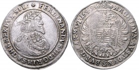 Ferdinand III. 1637 - 1657
Taler, 1649 G-H. Geharnischtes Brustbild r. mit Lorbeerkranz // Gekrönter Doppeladler mit Schwert und Zepter in den Fängen,...