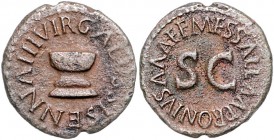 Augustus 27 v. - 14 n. Chr.
Römische Münzen, Römisches Kaiserreich. Quadrans, 5 v. Chr.. Münzmeister Apronius, Galus, Messalla und Sisenna. Av.: GALVS...