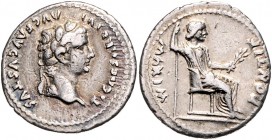 Tiberius 14 - 37
Römische Münzen, Römisches Kaiserreich. Denarius, 15-18 n. Chr.. Av.: TI CAESAR DIVI - AVG F AVGVSTVS, Kopf mit Lorbeerkranz n.r. Rv....