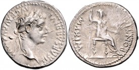 Tiberius 14 - 37
Römische Münzen, Römisches Kaiserreich. Denarius, 18-35 n. Chr.. Av.: TI CAESAR DIVI - AVG F AVGVSTVS, Kopf mit Lorbeerkranz n.r. Rv....