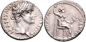 Tiberius 14 - 37
Römische Münzen, Römisches Kaiserreich. Denarius, 18-35 n. Chr.. Av.: TI CAESAR DIVI - AVG F AVGVSTVS, Kopf mit Lorbeerkranz n.r. Rv....