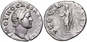 Otho 69
Römische Münzen, Römisches Kaiserreich. Denarius, Januar-März 69 n. Chr.. Av.: IMP M OTHO CAESAR AVG TR P, Kopf n.r. Rv.: SECV-RI-TAS P R, Sec...