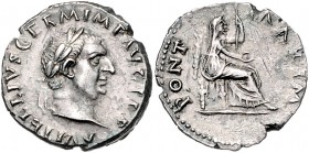 Vitellius 69
Römische Münzen, Römisches Kaiserreich. Denarius, April-Dezember 69 n. Chr.. Av.: A VITELLIVS GERM IMP AVG TR P, Kopf mit Lorbeerkranz n....