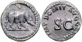 Domitianus 81 - 96
Römische Münzen, Römisches Kaiserreich. Quadrans, 84-85 n. Chr.. Av.: Rhinozeros n.r. Rv.: IMP DOMIT AVG GERM, Legende um großes S ...
