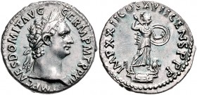 Domitianus 81 - 96
Römische Münzen, Römisches Kaiserreich. Denarius, September 95-September 96 n. Chr.. Av.: IMP CAES DOMIT AVG - GERM P M TR P XV, Ko...