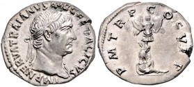 Traianus 98 - 117
Römische Münzen, Römisches Kaiserreich. Denarius, Anfang-Mitte 103 n. Chr.. Av.: IMP NERVA TRAIANVS AVG GER DACICVS, Büste mit Lorbe...