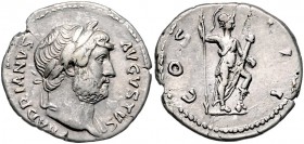 Hadrianus 117 - 138
Römische Münzen, Römisches Kaiserreich. Denarius, 126-127 n. Chr.. Av.: Büste mit Lorbeerkranz und leichter Drapierung an linker S...