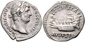 Hadrianus 117 - 138
Römische Münzen, Römisches Kaiserreich. Denarius, 130 n. Chr.. Av.: Büste mit Lorbeerkranz und leichter Drapierung an linker Schul...