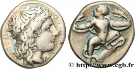 BRUTTIUM - CROTON
Type : Nomos ou statère 
Date : c. 400-325 AC. 
Mint name / Town : Crotone, Bruttium 
Metal : silver 
Diameter : 20  mm
Orientation ...