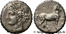 ZEUGITANA - CARTHAGE
Type : Double shekel 
Date : c. 160-146 AC. 
Mint name / Town : Carthage, Zeugitane 
Metal : billon 
Diameter : 25,5  mm
Orientat...