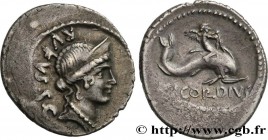 CORDIA
Type : Denier 
Date : 46 AC. 
Mint name / Town : Rome 
Metal : silver 
Millesimal fineness : 950  ‰
Diameter : 19,5  mm
Orientation dies : 9  h...