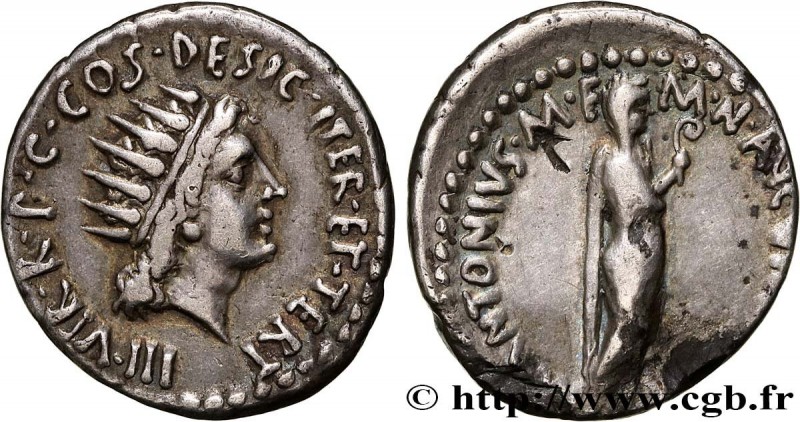 MARCUS ANTONIUS
Type : Denier 
Date : 38 AC. 
Mint name / Town : Athènes 
Metal ...