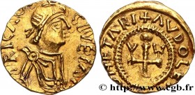 TROYES (TRECAS) - Aube
Type : Triens, monétaire AVDOLENVS 
Date : (VIIe siècle) 
Mint name / Town : Troyes 
Metal : gold 
Diameter : 12  mm
Orientatio...