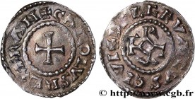 CHARLES II LE CHAUVE / THE BALD
Type : Denier 
Date : c. 864-875 
Mint name / Town : Beauvais 
Metal : silver 
Diameter : 20  mm
Orientation dies : 5 ...