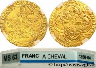 JOHN II "THE GOOD"
Type : Franc à cheval 
Date : 05/12/1360 
Date : n.d. 
Metal : gold 
Millesimal fineness : 1000  ‰
Diameter : 28,5  mm
Orientation ...