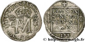 SCTOLAND - FRANCIS II AND MARY STUART
Type : Gros 
Date : 1558 
Mint name / Town : Édimbourg 
Metal : billon 
Diameter : 24  mm
Orientation dies : 11 ...