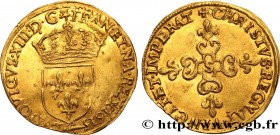 LOUIS XIII
Type : Écu d'or au soleil, 1er type 
Date : 1615 
Mint name / Town : Troyes 
Quantity minted : 31482 
Metal : gold 
Millesimal fineness : 9...