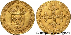 LOUIS XIII
Type : Écu d'or au soleil, 2e type de Saint-Lô 
Date : 1641 
Mint name / Town : Saint-Lô 
Quantity minted : 3311 
Metal : gold 
Millesimal ...