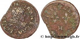LOUIS XIII
Type : Denier tournois 
Date : 1631 
Mint name / Town : La Rochelle 
Metal : copper 
Diameter : 17,5  mm
Orientation dies : 6  h.
Weight : ...