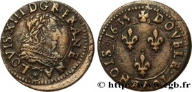 LOUIS XIII
Type : Double tournois de Navarre 
Date : 1635 
Mint name / Town : Saint-Palais 
Metal : copper 
Diameter : 20,5  mm
Orientation dies : 6  ...