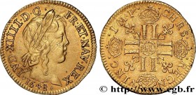 LOUIS XIV "THE SUN KING"
Type : Louis d'or à la mèche longue 
Date : 1648 
Mint name / Town : La Rochelle 
Quantity minted : 562 
Metal : gold 
Milles...