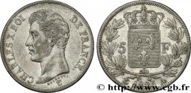 CHARLES X
Type : 5 francs Charles X, 1er type, A inachevé 
Date : 1825 
Mint name / Town : Paris 
Quantity minted : --- 
Metal : silver 
Millesimal fi...