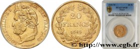 LOUIS-PHILIPPE I
Type : 20 francs or Louis-Philippe, Domard 
Date : 1845 
Mint name / Town : Lille 
Quantity minted : 4994 
Metal : gold 
Millesimal f...