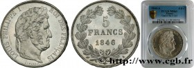 LOUIS-PHILIPPE I
Type : 5 francs IIIe type Domard 
Date : 1846 
Mint name / Town : Paris 
Quantity minted : 5.535.528 
Metal : silver 
Millesimal fine...
