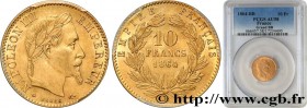 SECOND EMPIRE
Type : 10 francs or Napoléon III, tête laurée, Grand BB 
Date : 1864 
Mint name / Town : Strasbourg 
Metal : gold 
Millesimal fineness :...