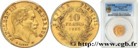 SECOND EMPIRE
Type : 10 francs or Napoléon III, tête laurée, type définitif à grand 10, Grand BB 
Date : 1865 
Mint name / Town : Strasbourg 
Quantity...