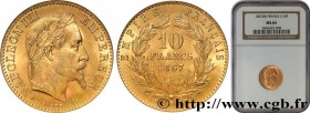 SECOND EMPIRE
Type : 10 francs or Napoléon III, tête laurée, type définitif à grand 10 
Date : 1867 
Mint name / Town : Strasbourg 
Quantity minted : ...
