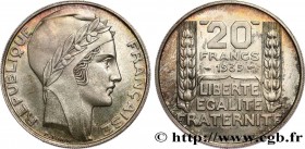 III REPUBLIC
Type : Essai de 20 francs Turin 
Date : 1939 
Mint name / Town : Paris 
Metal : silver 
Millesimal fineness : 680  ‰
Diameter : 33,1  mm
...