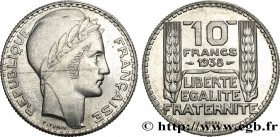 FRENCH STATE
Type : Essai de 10 Francs Turin en aluminium, tranche striée, poids léger 
Date : 1938 
Mint name / Town : Paris 
Quantity minted : --- 
...