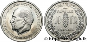 FRENCH STATE
Type : Essai de 10 francs Pétain en aluminium par Simon, poids léger (2,50 g) 
Date : 1941 
Mint name / Town : Paris 
Quantity minted : -...