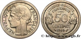 IV REPUBLIC
Type : Essai léger de 50 centimes Morlon à listel large en cupro-nickel 
Date : 1948 
Mint name / Town : Paris 
Quantity minted : --- 
Met...
